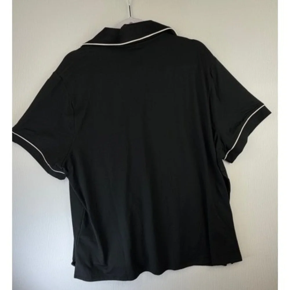 Yitty Cloud Jersey Sleep Top 2X Black Button‎ Soft Pajama Top Loungewear Cozy